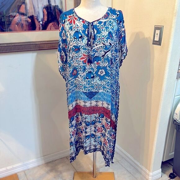 Johnny Was Blue Pattern Tunic/Dress Size Small - Picture 1 of 13